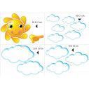 Kids wall stickers Clouds everywhere and the sun