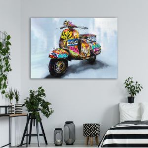 Πίνακας σε καμβά Retro contemporary vespa