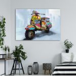 Πίνακας σε καμβά Retro contemporary vespa