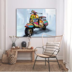 Πίνακας σε καμβά Retro contemporary vespa 2