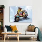 Πίνακας σε καμβά Retro contemporary vespa