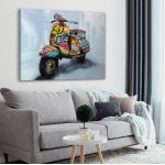 Πίνακας σε καμβά Retro contemporary vespa