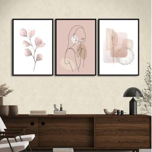 Pink pastel celebration, αφίσα, κάδρο τρίπτυχο
