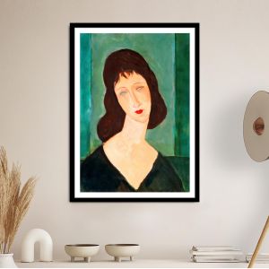 Brown haired lady, Modigliani style, αφίσα, κάδρο