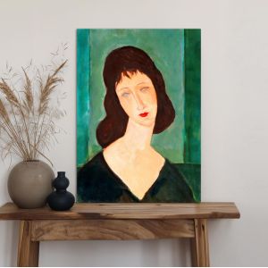 Canvas print Brown haired lady, Modigliani style