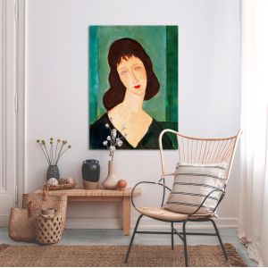 Πίνακας ζωγραφικής Brown haired lady, Modigliani style 2