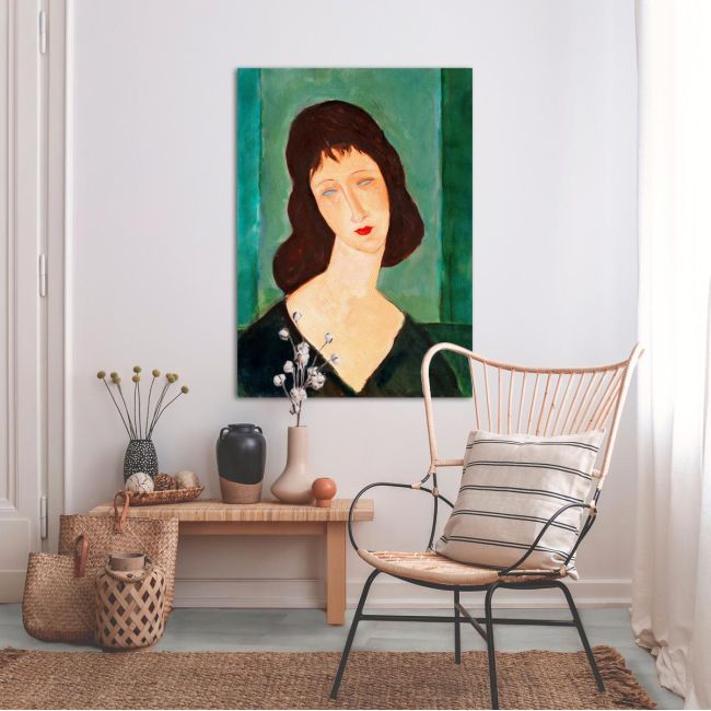 Πίνακας ζωγραφικής Brown haired lady, Modigliani style