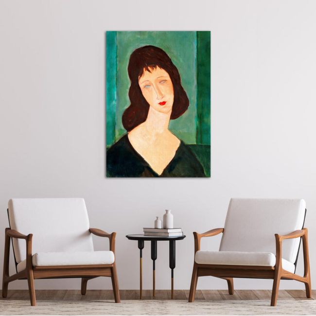 Canvas print Brown haired lady, Modigliani style
