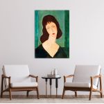 Canvas print Brown haired lady, Modigliani style