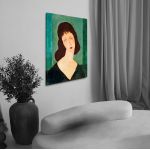 Canvas print Brown haired lady, Modigliani style