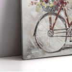Πίνακας σε καμβά Red bicycle, red flowers 