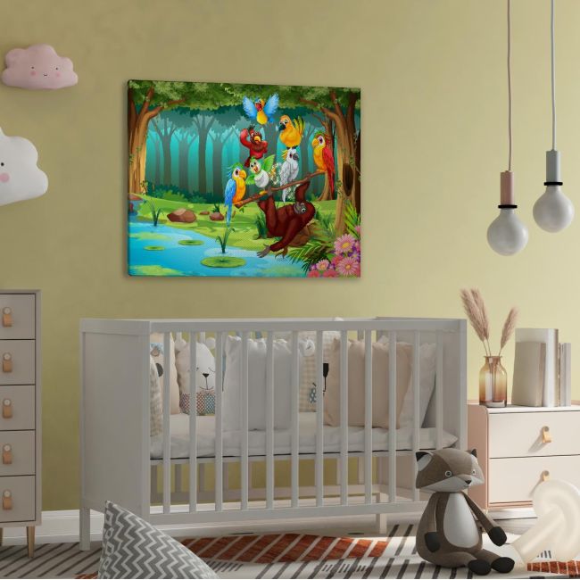 Kids canvas print Playing in the forest