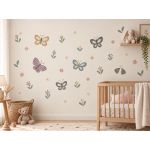 Kids wall stickers colorful hearts watercolor