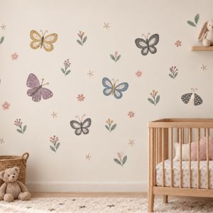 Kids wall stickers colorful hearts watercolor