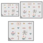 Wall stickers Butterflies with sweet treats and hearts in three different sizes