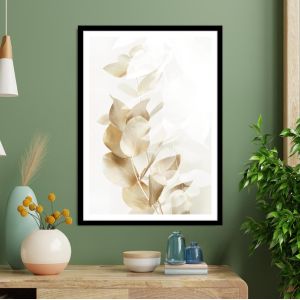 Copper white leaves, αφίσα, κάδρο