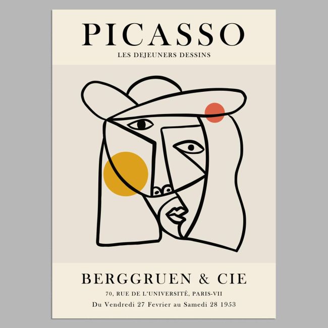 Αφίσα Έκθεσης Les dejeuners desinns, Picasso, αφίσα, κάδρο