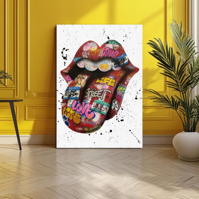 Canvas print Teasing lips