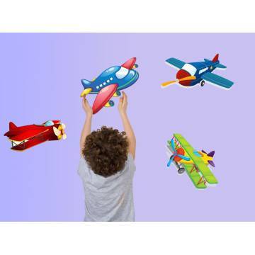 Αυτοκόλλητα τοίχου παιδικά Αεροπλανάκια  