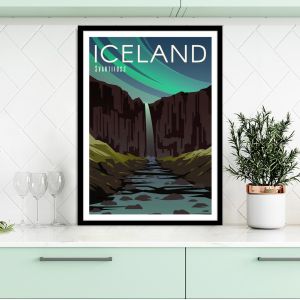 Travel destination, Iceland, poster