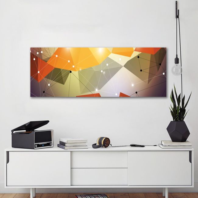 Πίνακας σε καμβά Polygonal shapes II, πανοραμικός