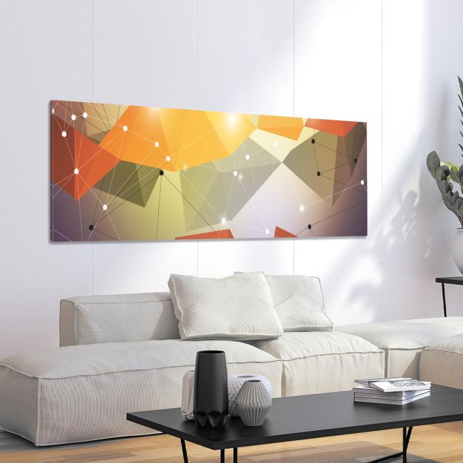 Πίνακας σε καμβά Polygonal shapes II, πανοραμικός