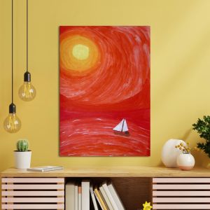 Πίνακας σε καμβά ήλιος, καράβι, Sailing to the sun