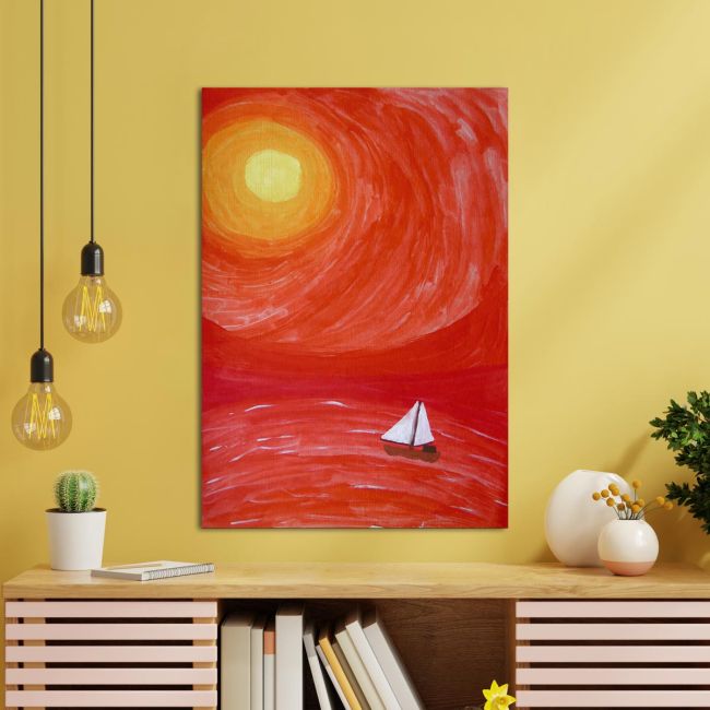Πίνακας σε καμβά ήλιος, καράβι, Sailing to the sun