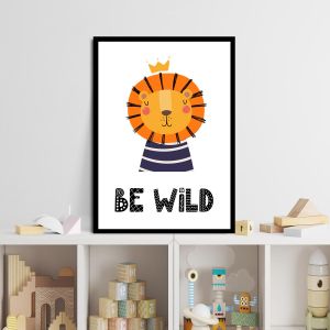 Λιονταράκι Be wild Σκανδιναβικό στυλ, αφίσα, κάδρο 