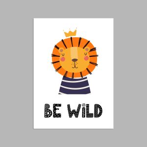 Λιονταράκι Be wild Σκανδιναβικό στυλ, αφίσα, κάδρο  2