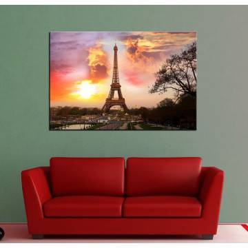 Πίνακας σε καμβά Παρίσι ηλιοβασίλεμα, Paris sunset