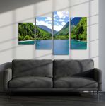 Canvas print Panda lake