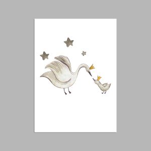 Baby swan watercolor, poster 2