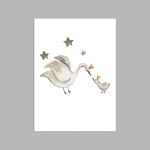 Baby swan watercolor, poster