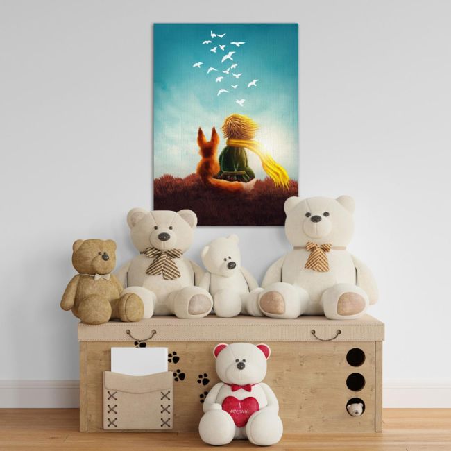 Kids canvas print Little prince and fox
