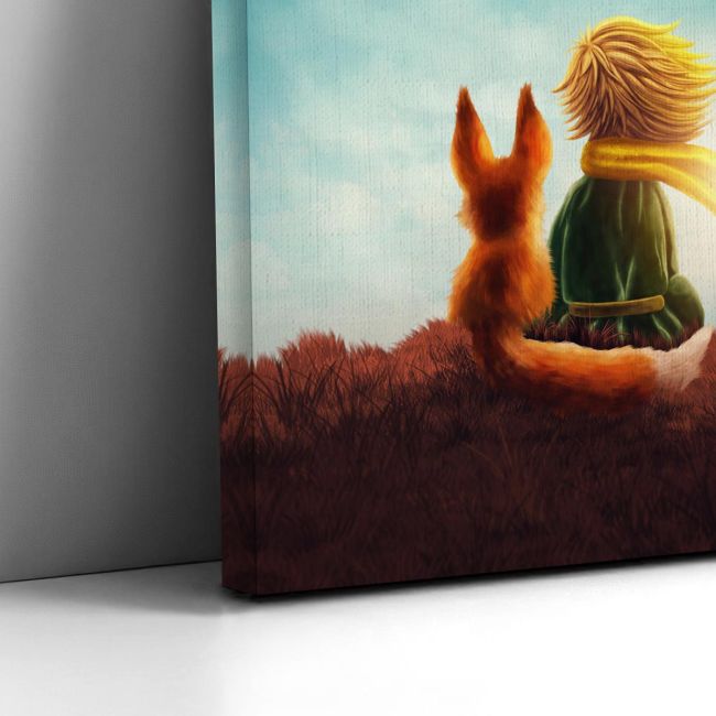 Πίνακας παιδικός σε καμβά Little prince and fox