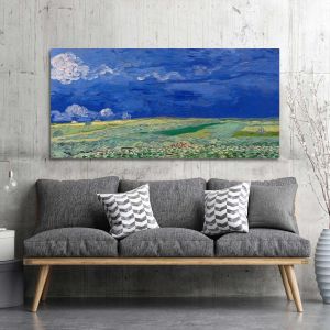 Canvas print Wheatfield under thunderclouds, Vincent van Gogh