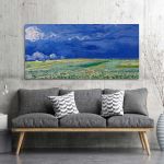 Canvas print Wheatfield under thunderclouds, Vincent van Gogh
