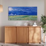 Canvas print Wheatfield under thunderclouds, Vincent van Gogh
