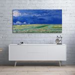 Canvas print Wheatfield under thunderclouds, Vincent van Gogh