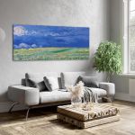 Canvas print Wheatfield under thunderclouds, Vincent van Gogh
