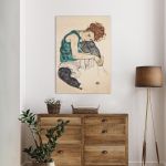 Πίνακας ζωγραφικής Seated woman with bent knee, Schiele E.