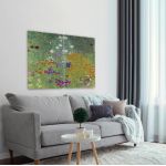 Canvas print Flower garden, Klimt Gustav, two panels