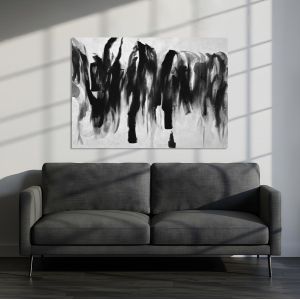 Canvas print Black on white abstract