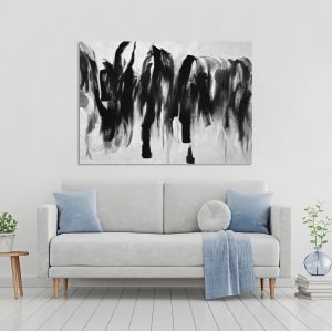 Canvas print Black on white abstract 2