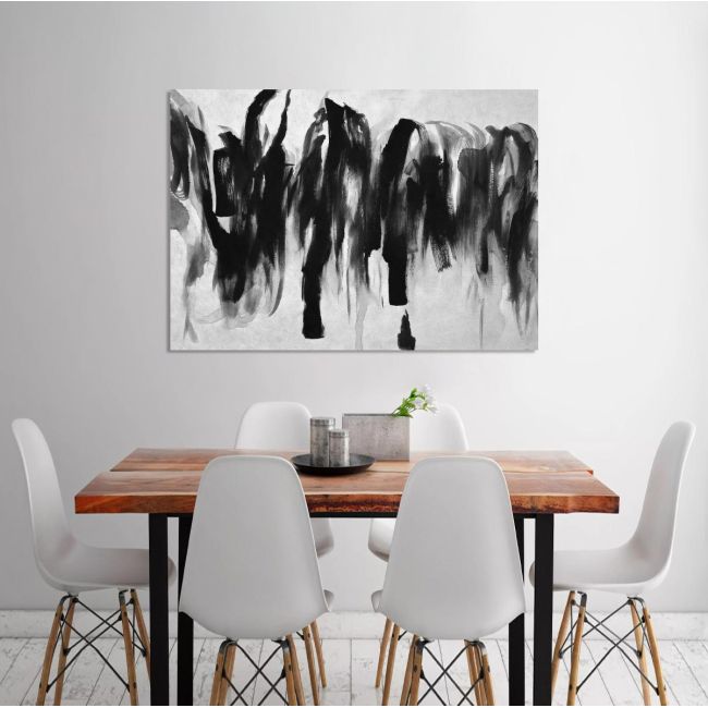 Canvas print Black on white abstract