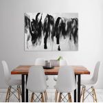 Canvas print Black on white abstract
