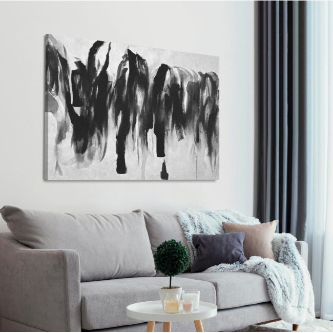 Canvas print Black on white abstract