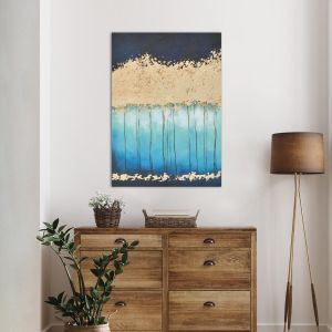 Πίνακας σε καμβά Twilight forest in gold 2
