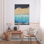 Canvas print Twilight forest in gold